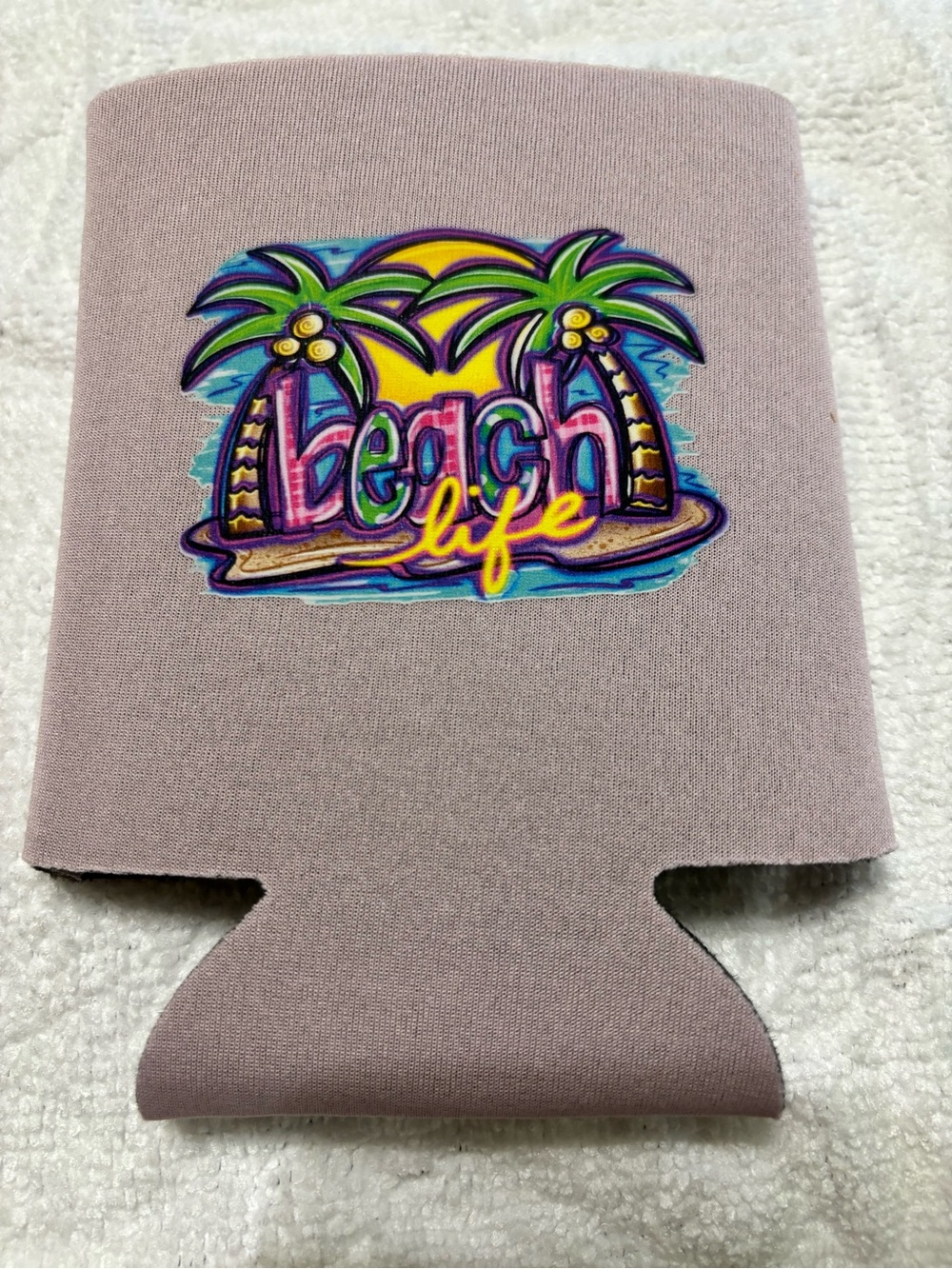 NEW Beach Life Can Cooler - Graphic Koozie